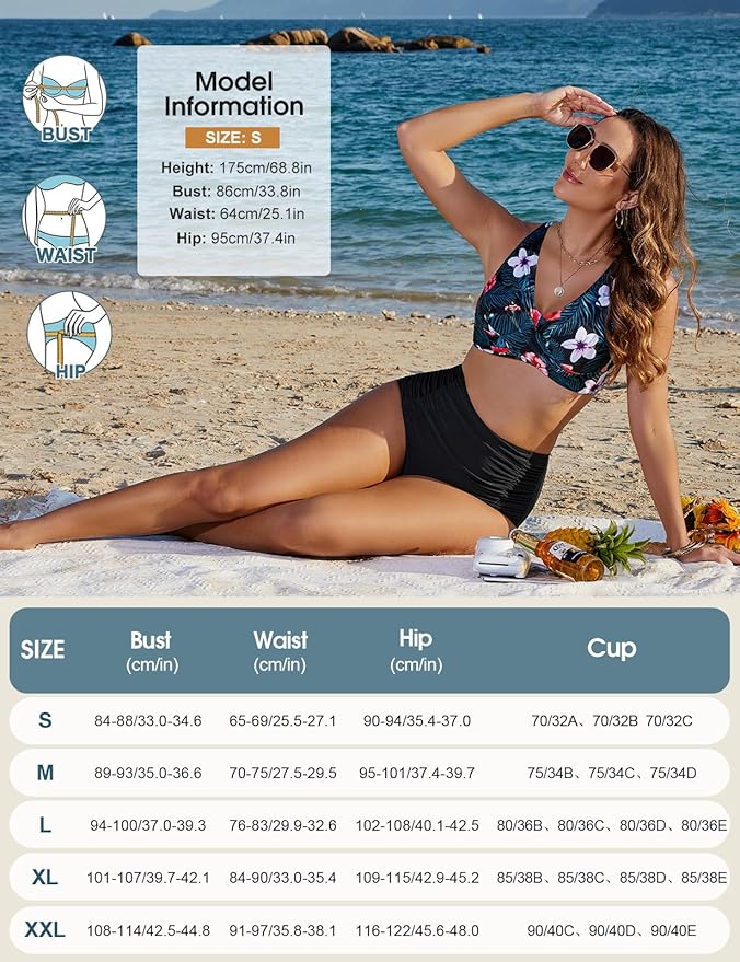 Womens Swimsuits High LVWQ Waisted Bikini Sets