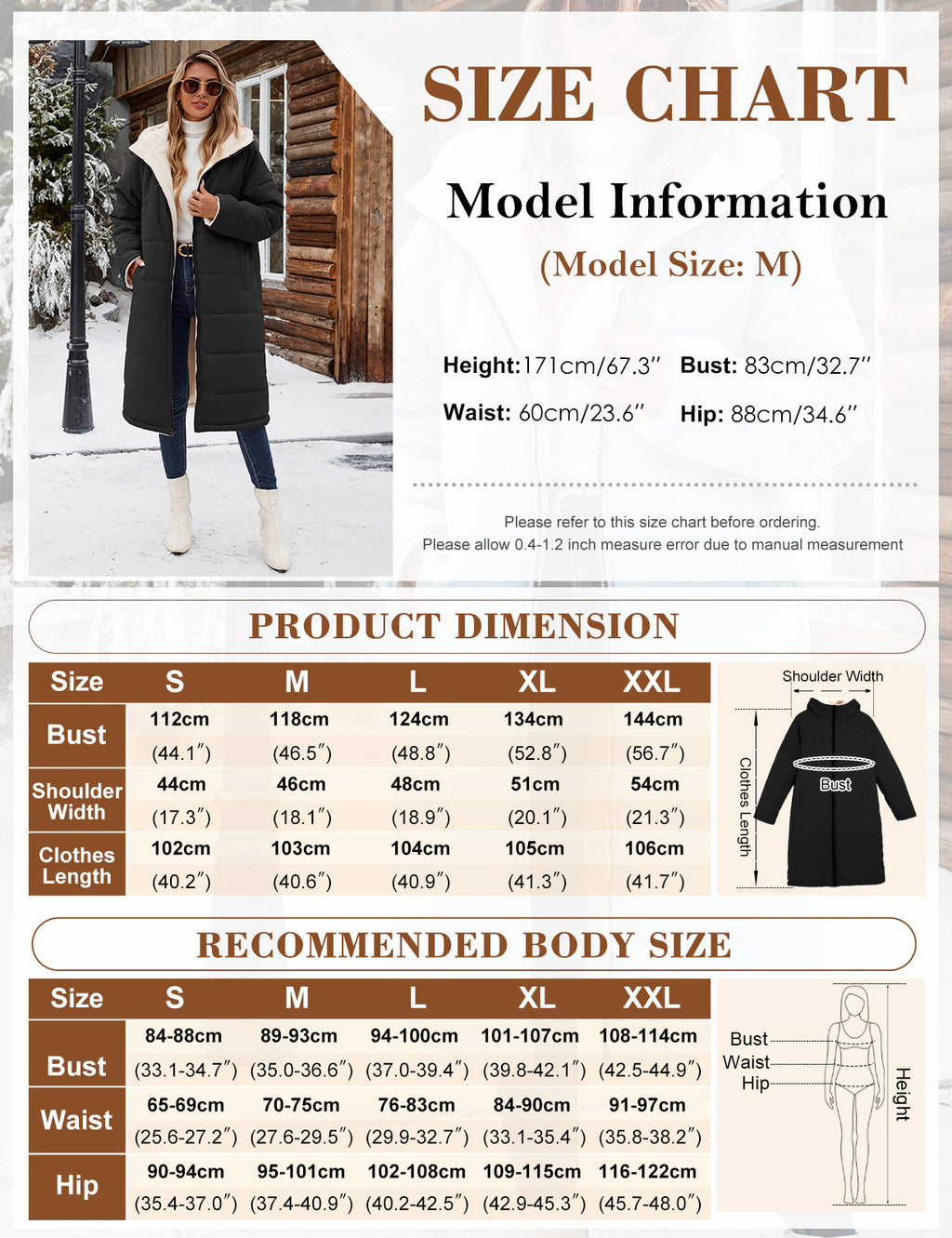 LVWQ Women’s Long Reversible Puffer Coat Sherpa Fleece Lined Hooded Winter Parka Quilted Warm Windproof Long Winter Coat