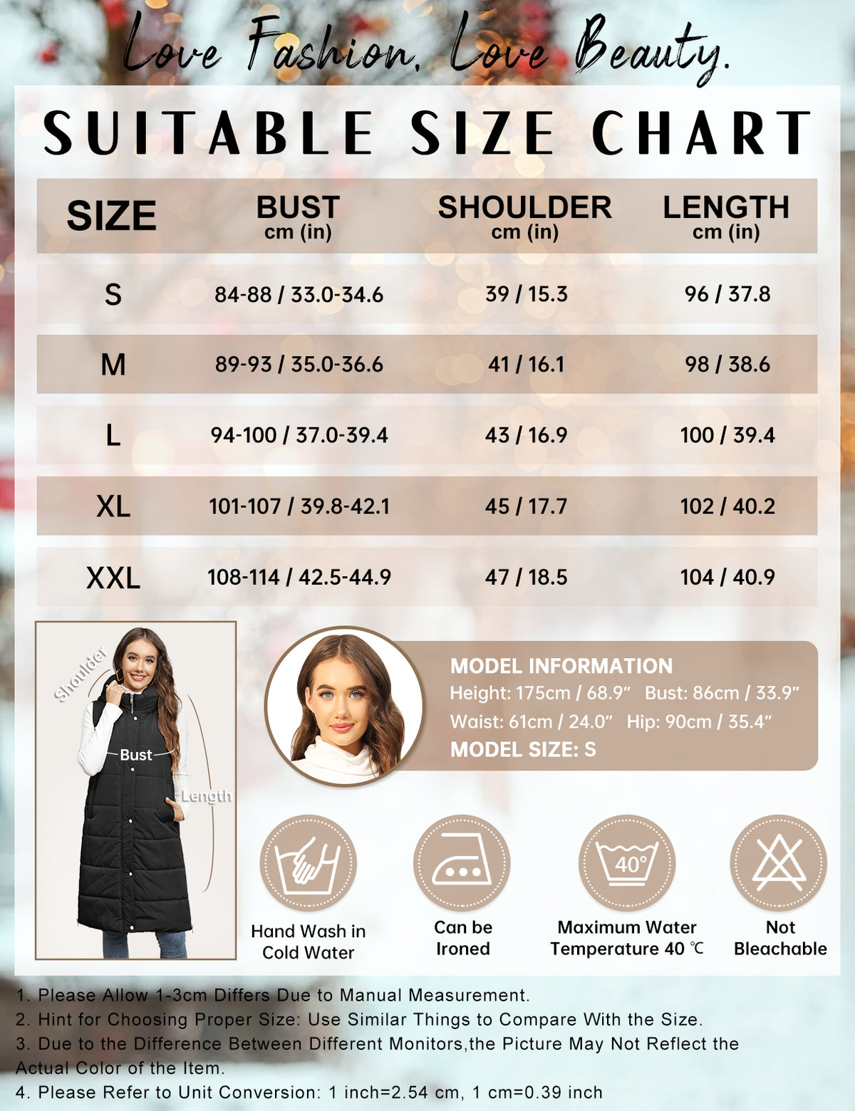 LVWQ Women's Long Puffer Vest Hooded Winter Coat Full Zip Quilted Sleeveless Jacket with Pockets, Stand Collar Warm Padded Outerwear