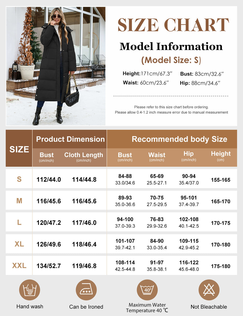 LVWQ Women's Long Puffer Coat Winter Maxi Quilted Padded Parka with Removable Hood Warm Hooded Jacket